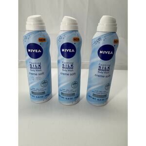 Lot of 3 - Nivea foaming silk mousse body wash warm vanilla & jasmine blossom